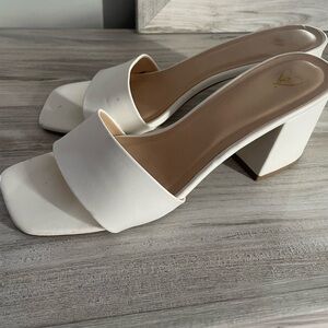 Windsor White Block Heel Sandals